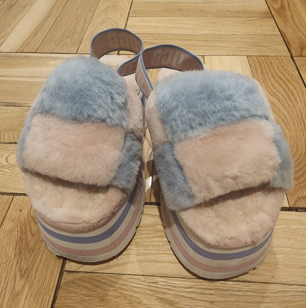 UGG Size 7 Platform Disco Checker Slide